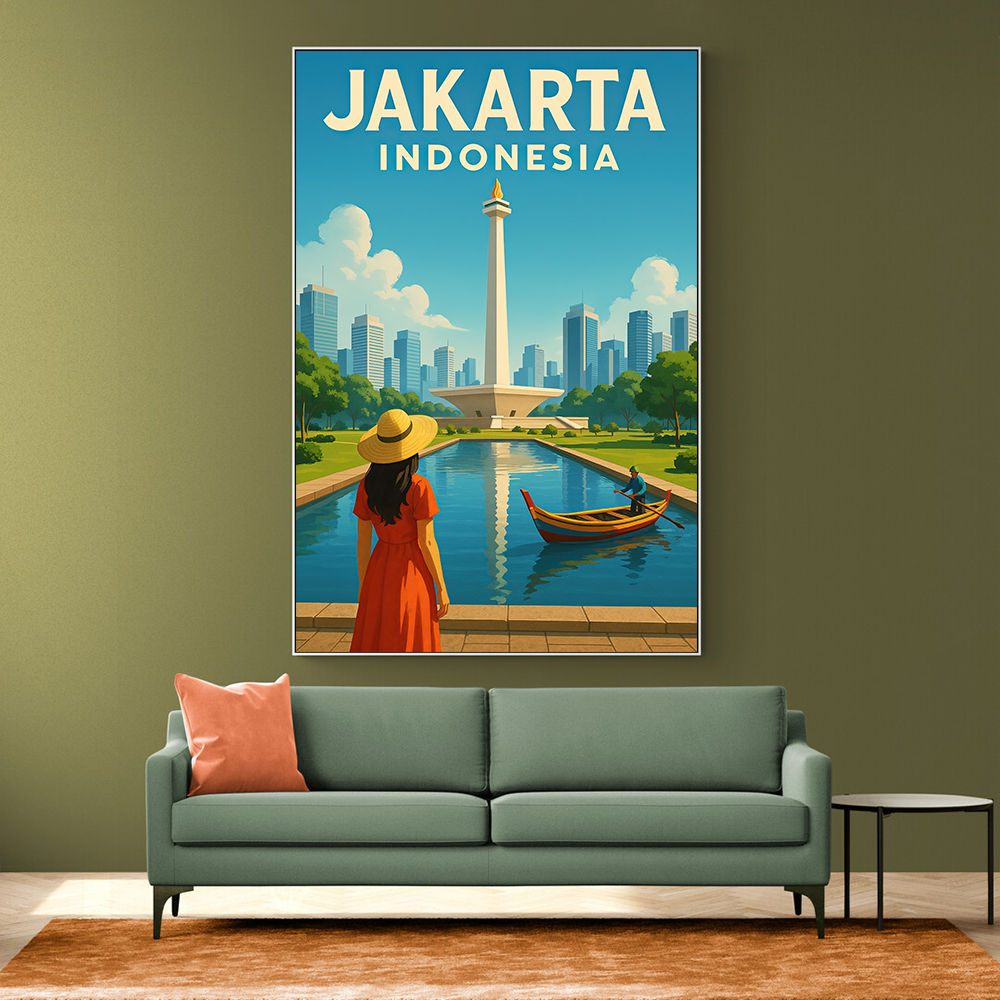Jakarta Indonesia Travel Poster Wall Art Jakarta Indonesia Travel Poster Wall Art
