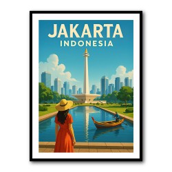 Jakarta Indonesia Travel Poster Wall Art