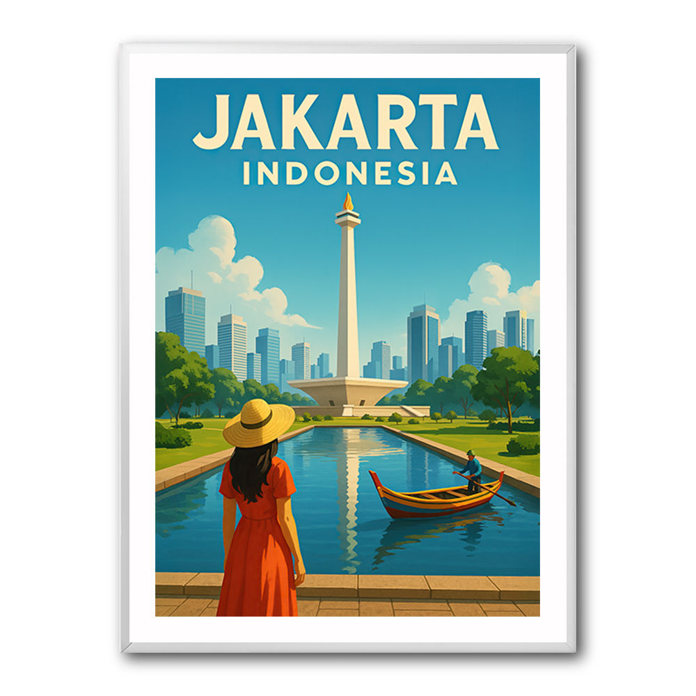 Jakarta Indonesia Travel Poster Wall Art Jakarta Indonesia Travel Poster Wall Art
