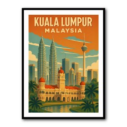 Kuala Lumpur Travel Poster 1 Wall Art