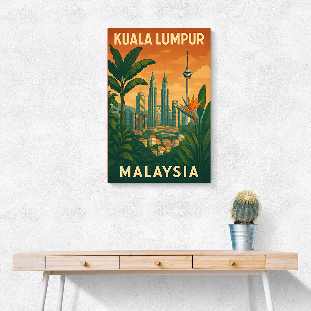 Kuala Lumpur Travel Poster Wall Art Kuala Lumpur Travel Poster Wall Art
