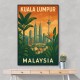 Kuala Lumpur Travel Poster Wall Art Kuala Lumpur Travel Poster Wall Art