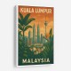 Kuala Lumpur Travel Poster Wall Art Kuala Lumpur Travel Poster Wall Art
