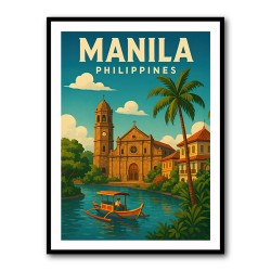 Manila Philippines Travel Poster 1 Wall Art
