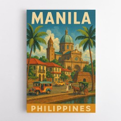Manila Philippines Travel Poster Wall Art