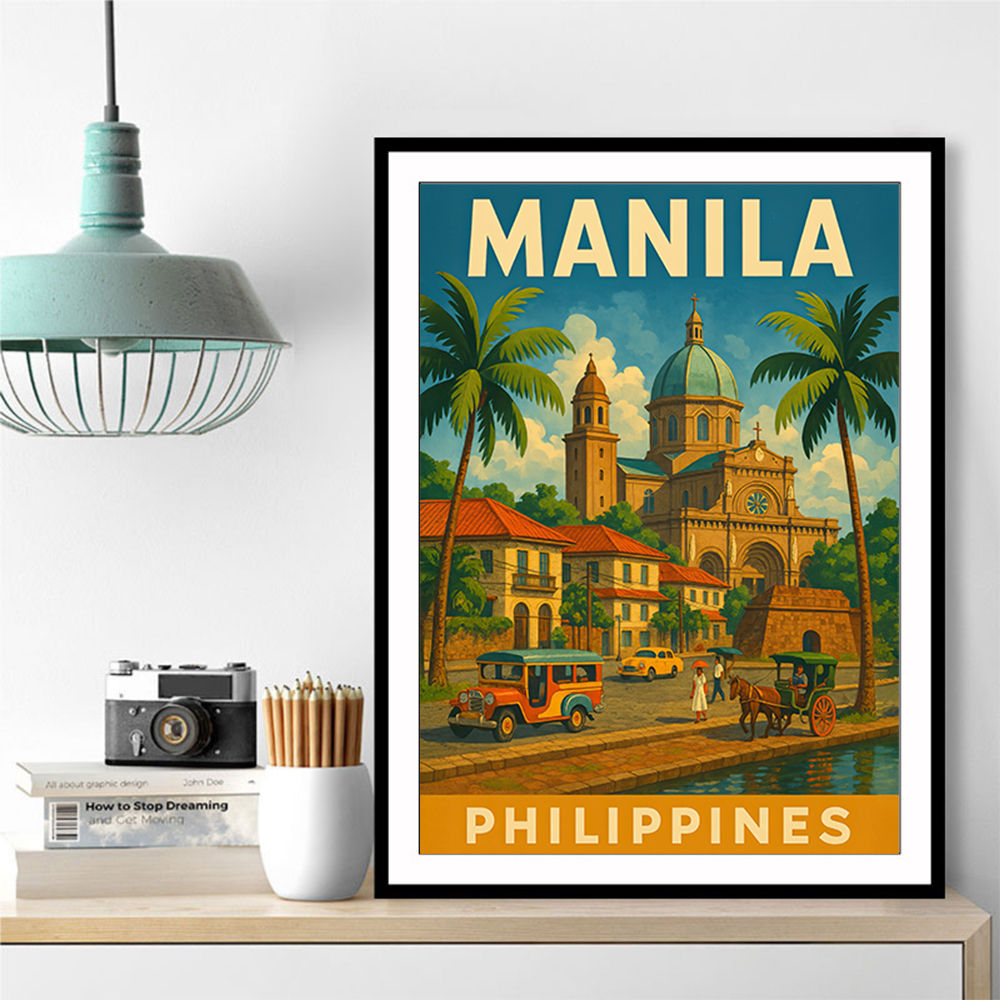 Manila Philippines Travel Poster Wall Art Manila Philippines Travel Poster Wall Art