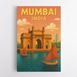 Mumbai India Travel Poster 1 Wall Art