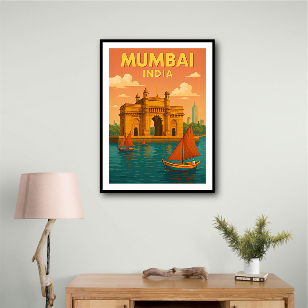 Mumbai India Travel Poster 1 Wall Art Mumbai India Travel Poster 1 Wall Art