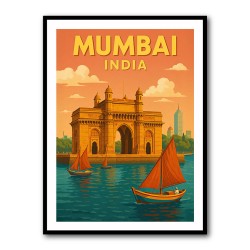 Mumbai India Travel Poster 1 Wall Art