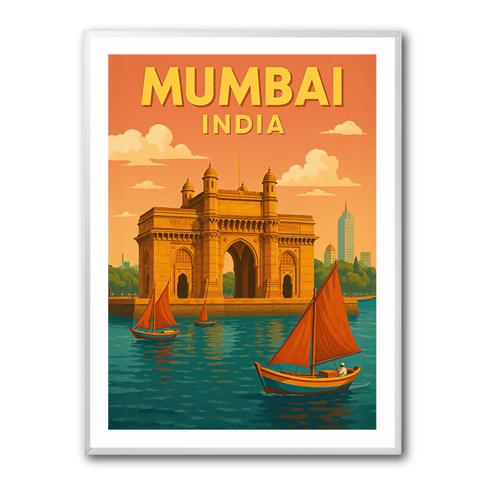Mumbai India Travel Poster 1 Wall Art Mumbai India Travel Poster 1 Wall Art
