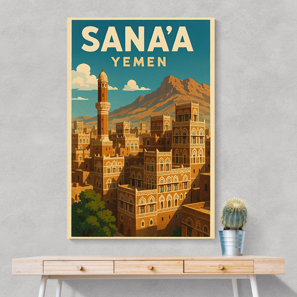 Sanaa Yemen Travel Poster 1 Wall Art Sanaa Yemen Travel Poster 1 Wall Art