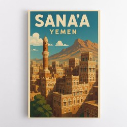 Sanaa Yemen Travel Poster 1 Wall Art