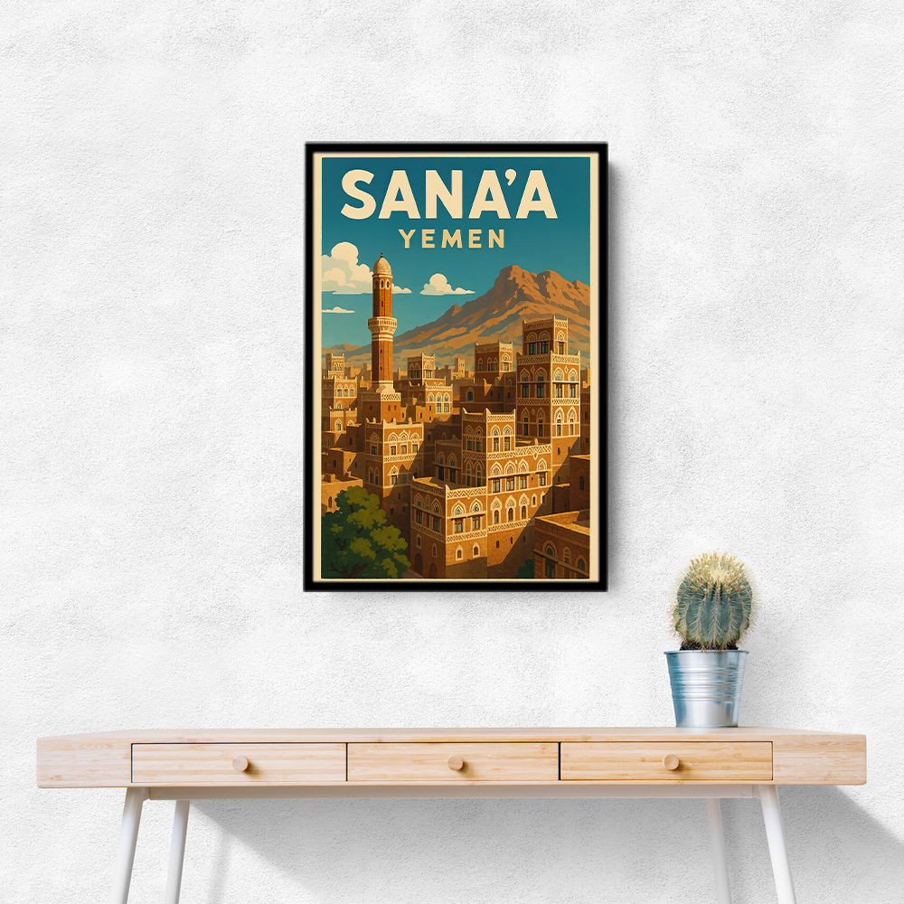 Sanaa Yemen Travel Poster 1 Wall Art Sanaa Yemen Travel Poster 1 Wall Art