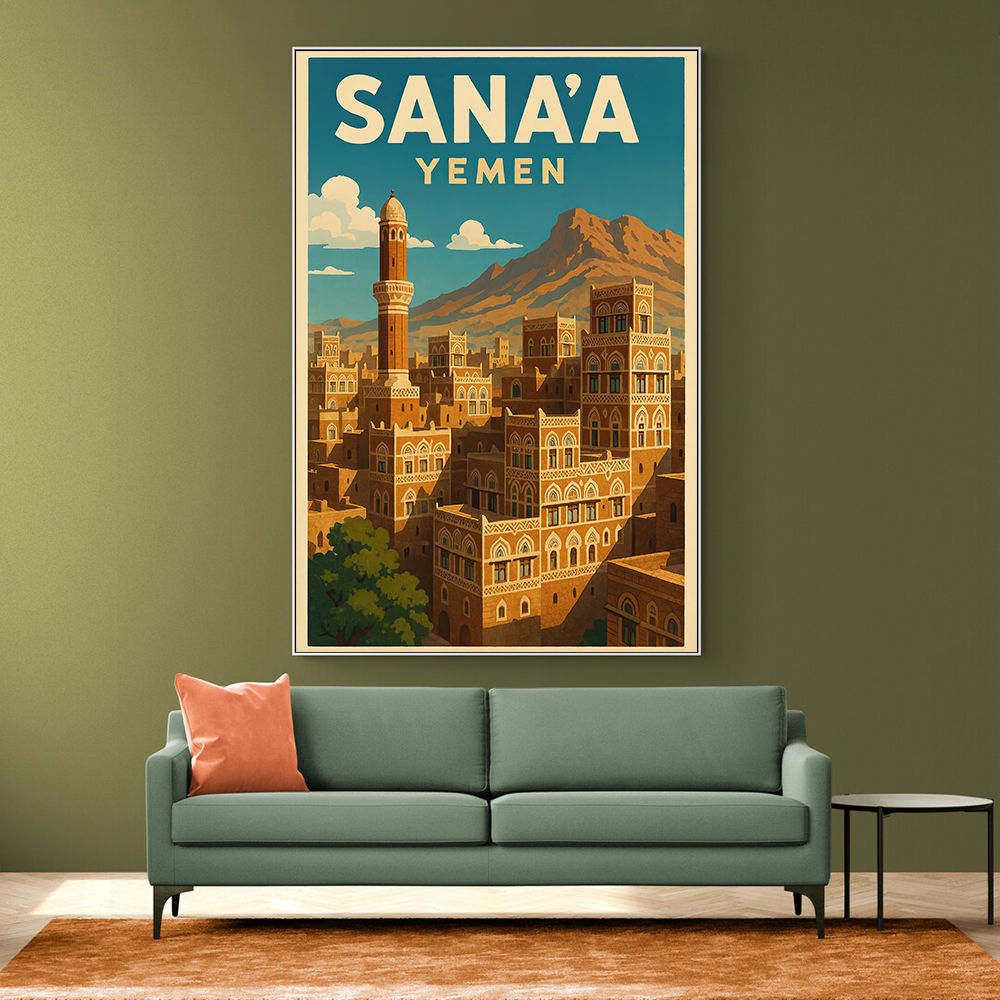 Sanaa Yemen Travel Poster 1 Wall Art Sanaa Yemen Travel Poster 1 Wall Art