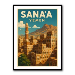 Sanaa Yemen Travel Poster 1 Wall Art