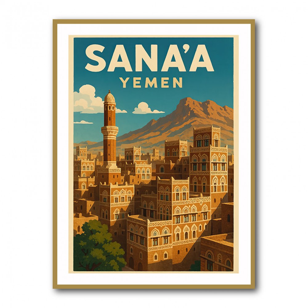 Sanaa Yemen Travel Poster 1 Wall Art Sanaa Yemen Travel Poster 1 Wall Art