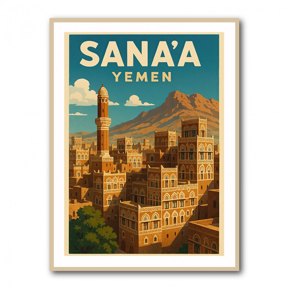 Sanaa Yemen Travel Poster 1 Wall Art Sanaa Yemen Travel Poster 1 Wall Art