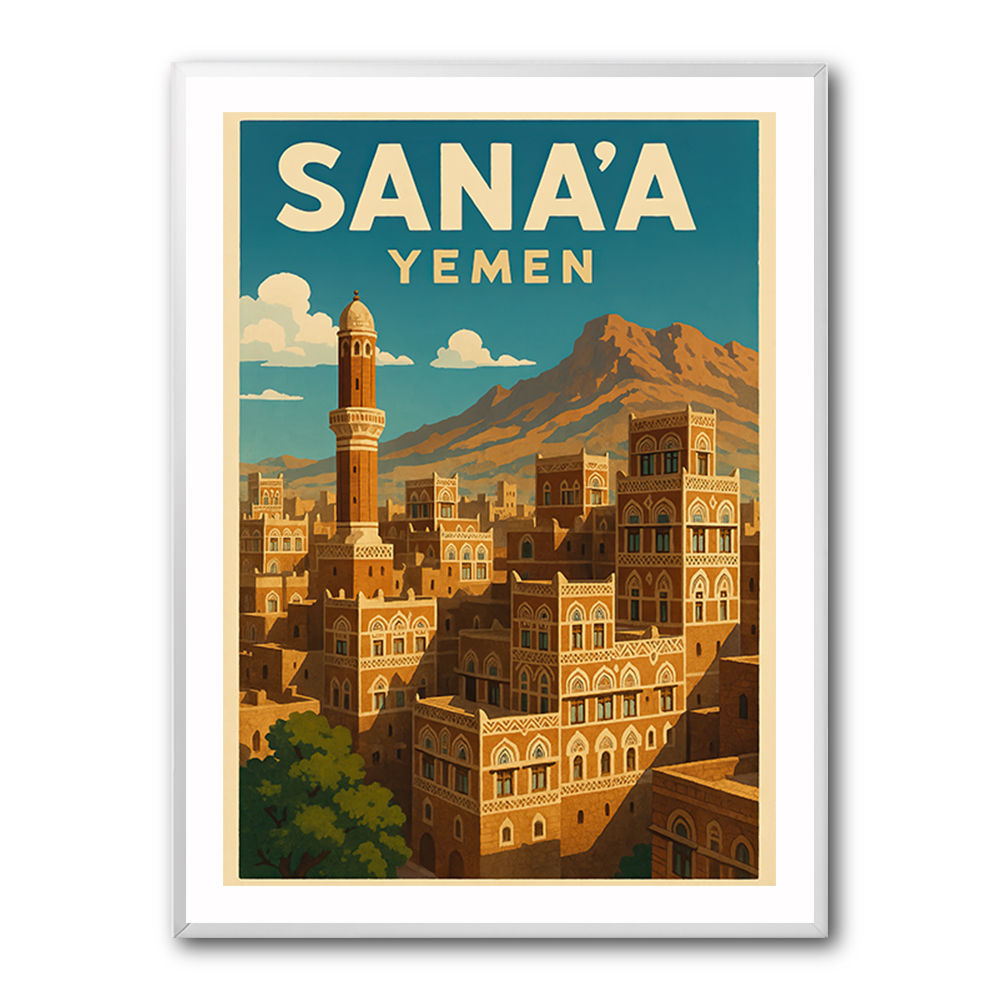 Sanaa Yemen Travel Poster 1 Wall Art Sanaa Yemen Travel Poster 1 Wall Art