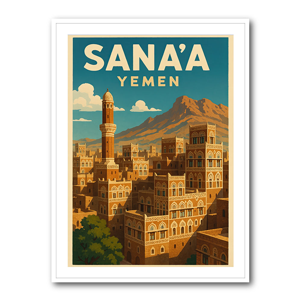 Sanaa Yemen Travel Poster 1 Wall Art Sanaa Yemen Travel Poster 1 Wall Art