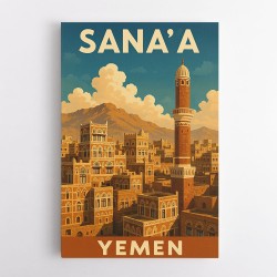 Sanaa Yemen Travel Poster Wall Art