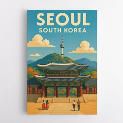 Seoul South Korea Travel Poster 1 Wall Art