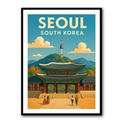 Seoul South Korea Travel Poster 1 Wall Art