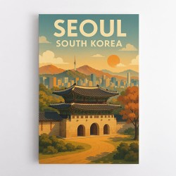 Seoul South Korea Travel Poster Wall Art