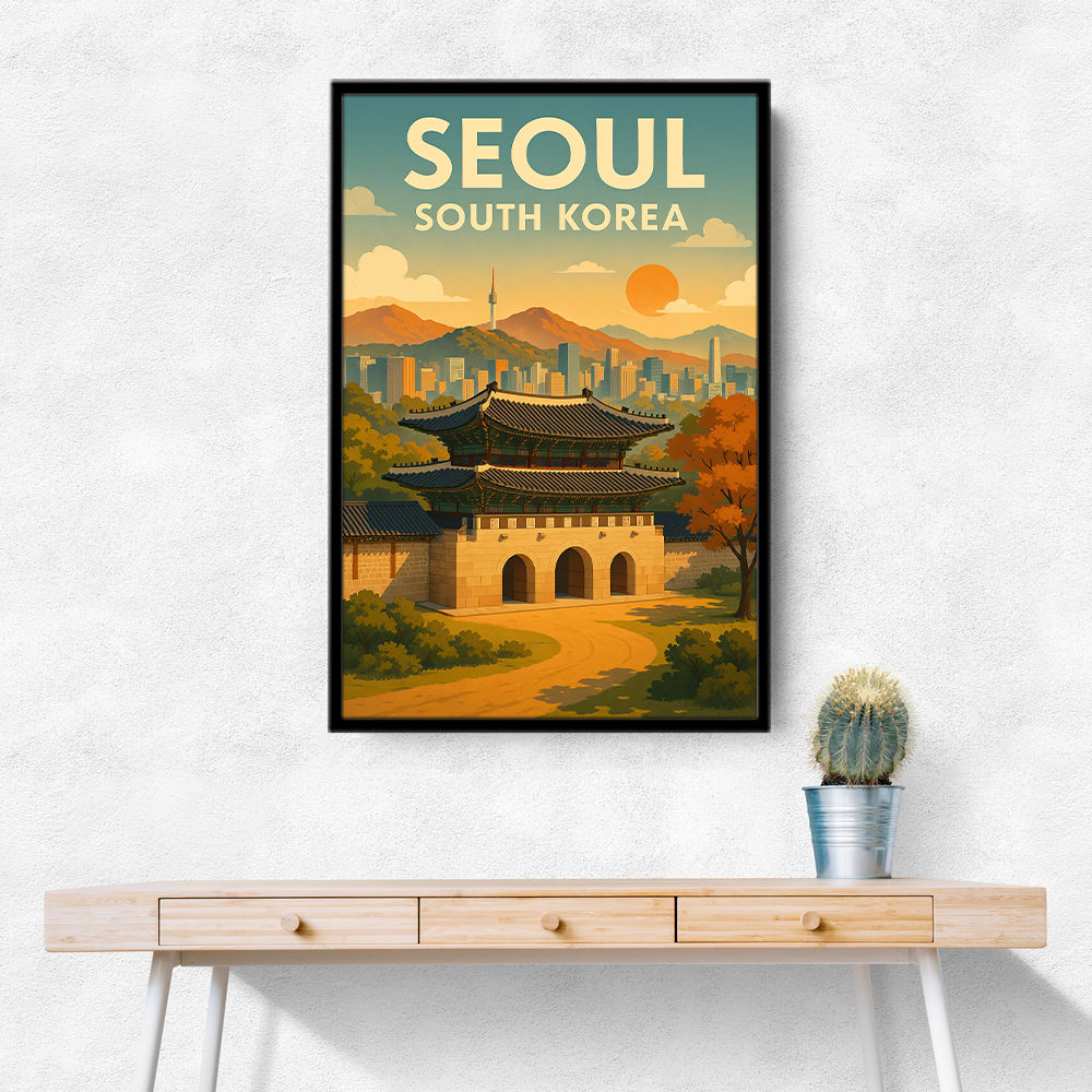 Seoul South Korea Travel Poster Wall Art Seoul South Korea Travel Poster Wall Art