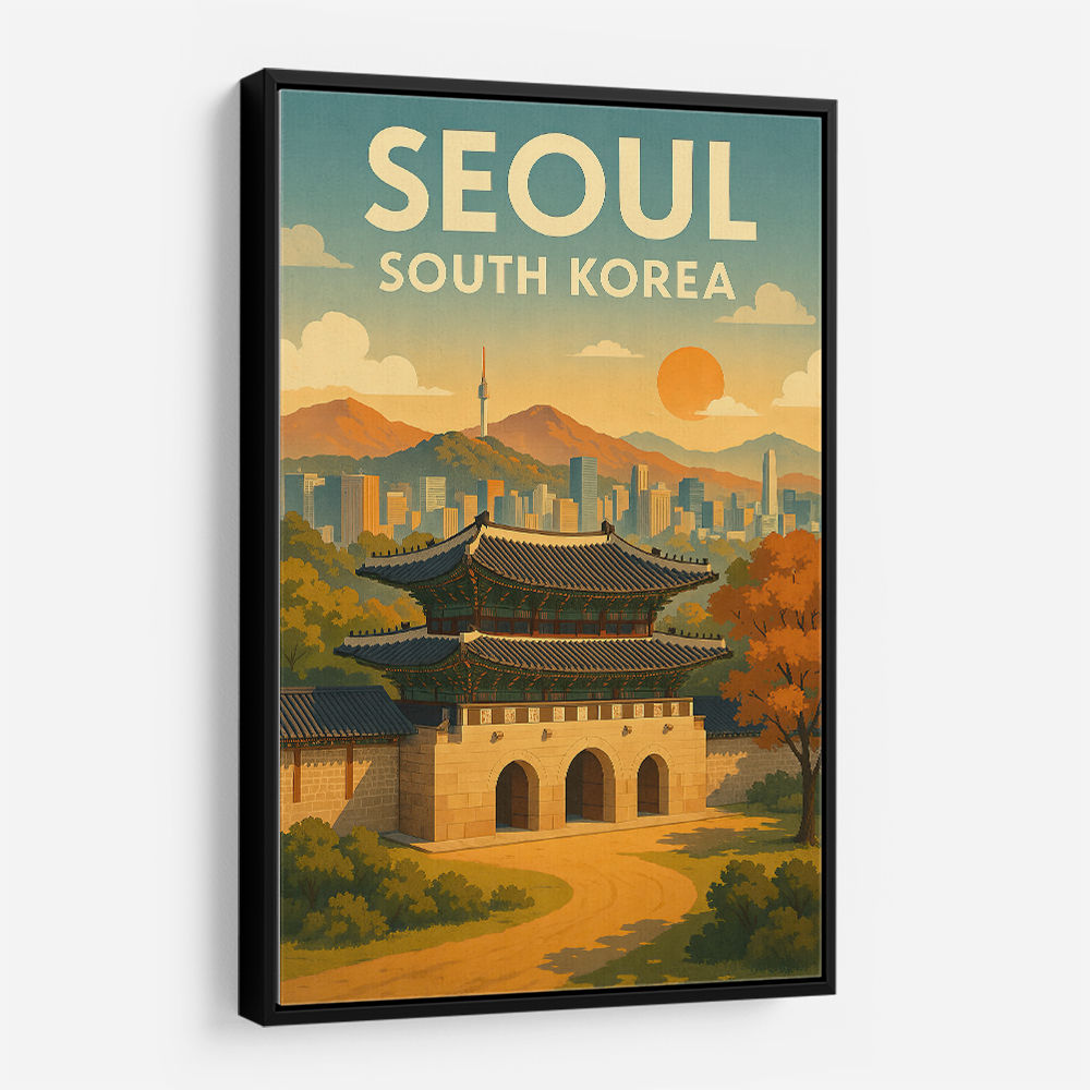 Seoul South Korea Travel Poster Wall Art Seoul South Korea Travel Poster Wall Art