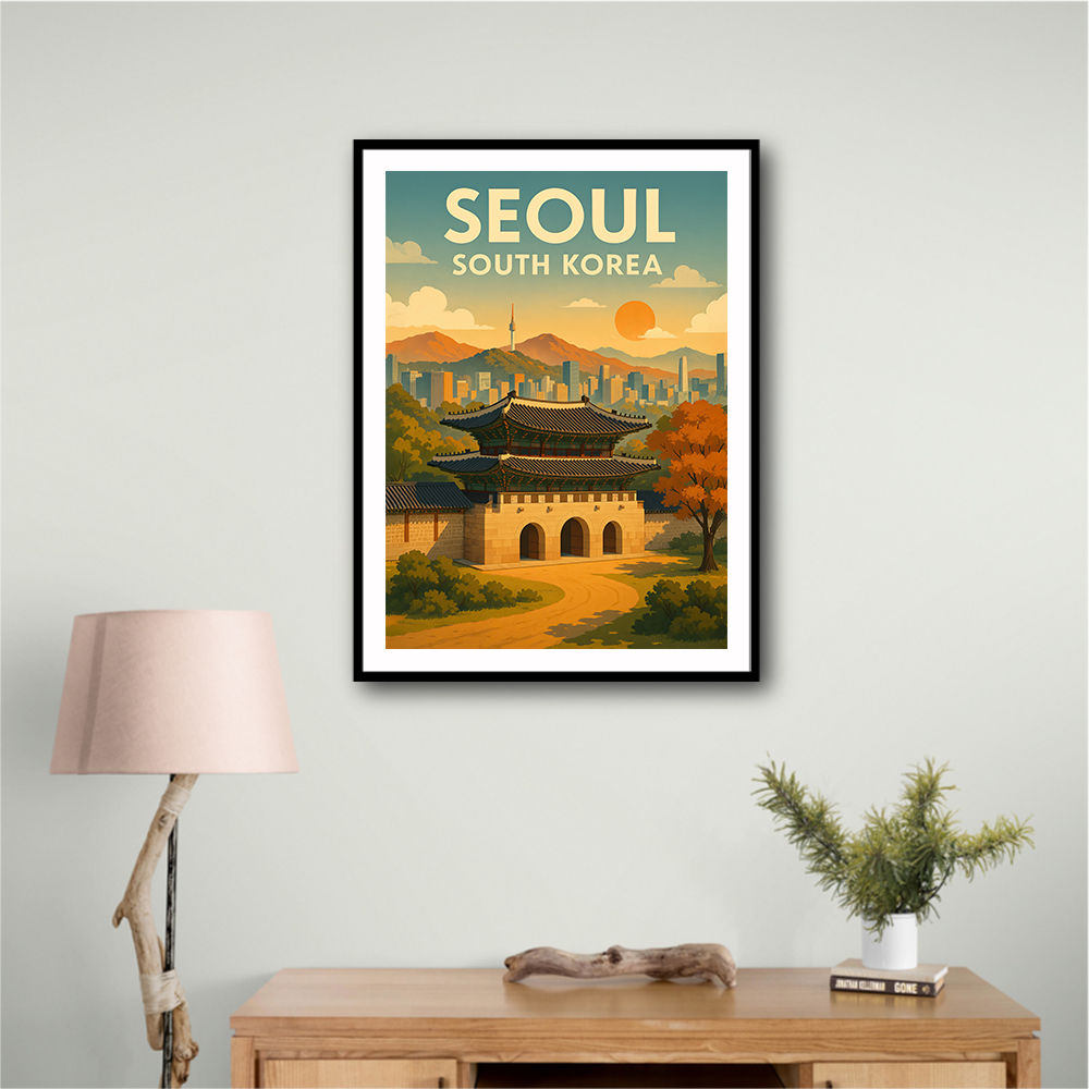 Seoul South Korea Travel Poster Wall Art Seoul South Korea Travel Poster Wall Art