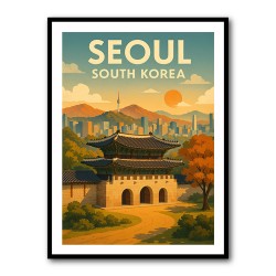 Seoul South Korea Travel Poster Wall Art