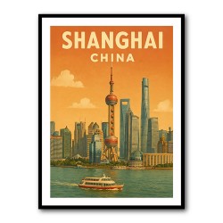 Shanghai Travel Poster 1 Wall Art