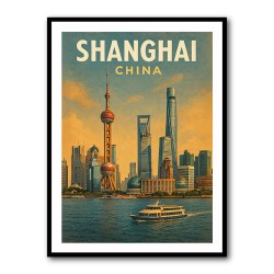 Shanghai Travel Poster Wall Art