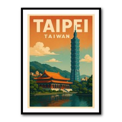 Taipei Taiwan Travel Poster 1 Wall Art