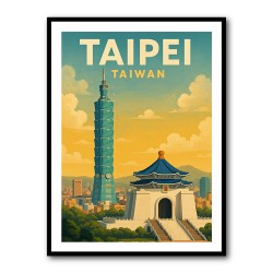 Taipei Taiwan Travel Poster Wall Art