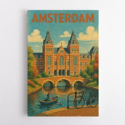 Amsterdam Travel Poster Featuring Rijksmuseum 1 Wall Art
