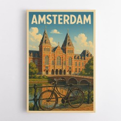 Amsterdam Travel Poster Featuring Rijksmuseum Wall Art