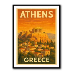 Athens Acropolis Athens Greece Travel Poster 1 Wall Art