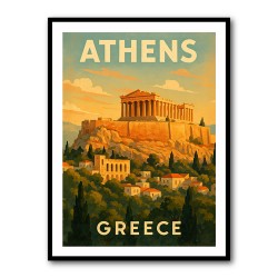 Athens Acropolis Athens Greece Travel Poster Wall Art