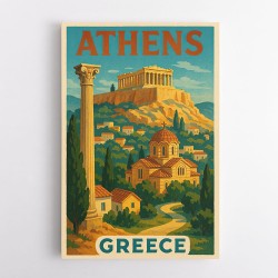 Athens Greece Travel Poster 1 Wall Art