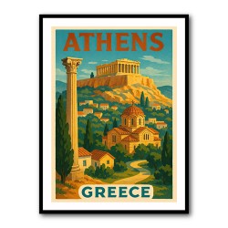 Athens Greece Travel Poster 1 Wall Art