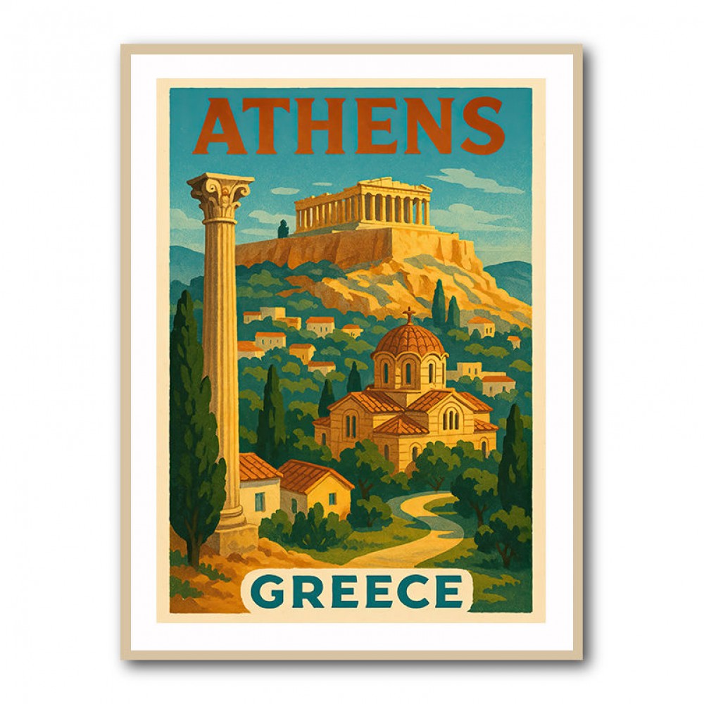 Athens Greece Travel Poster 1 Wall Art Athens Greece Travel Poster 1 Wall Art