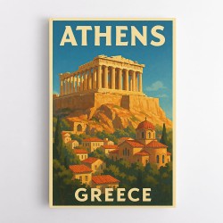 Athens Greece Travel Poster Wall Art