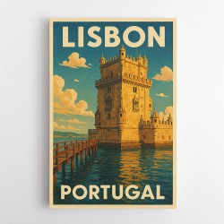 Belém Tower Lisbon Travel Poster Wall Art