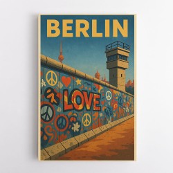 Berlin Travel Poster Featuring Berlin Wall 1 Wall Art