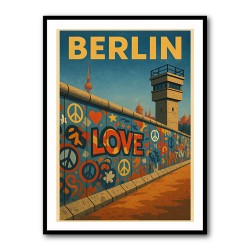 Berlin Travel Poster Featuring Berlin Wall 1 Wall Art