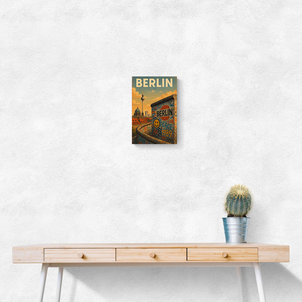 Berlin Travel Poster Featuring Berlin Wall Wall Art