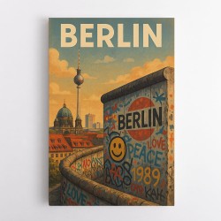 Berlin Travel Poster Featuring Berlin Wall Wall Art