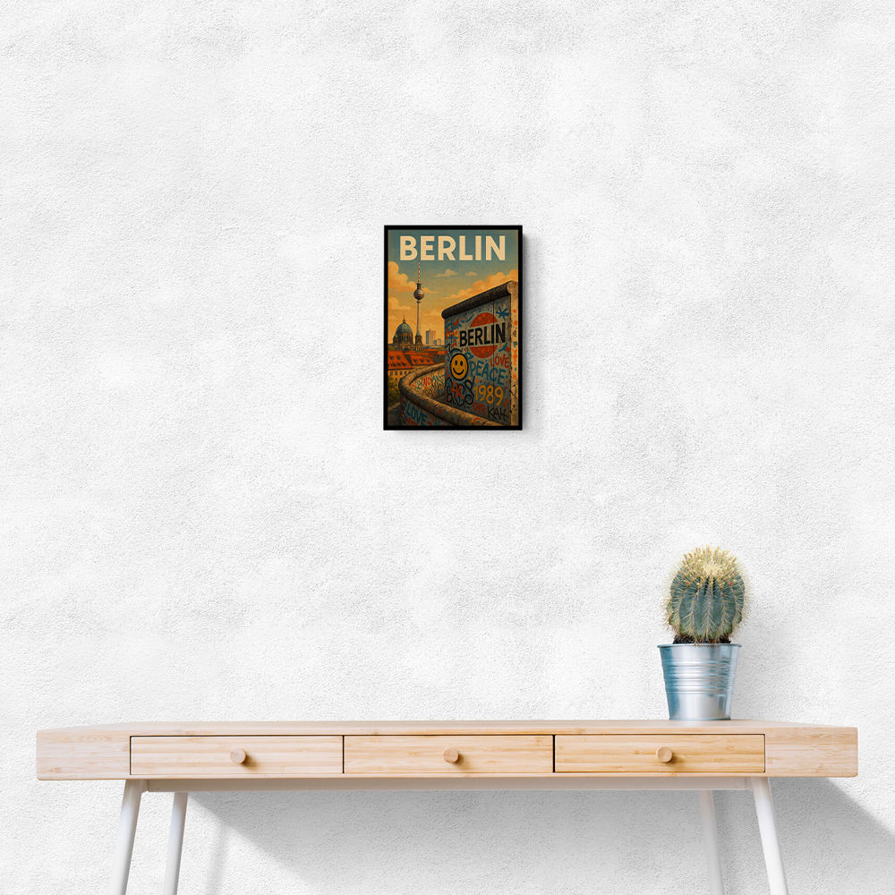 Berlin Travel Poster Featuring Berlin Wall Wall Art