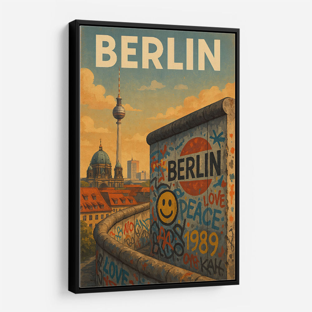 Berlin Travel Poster Featuring Berlin Wall Wall Art